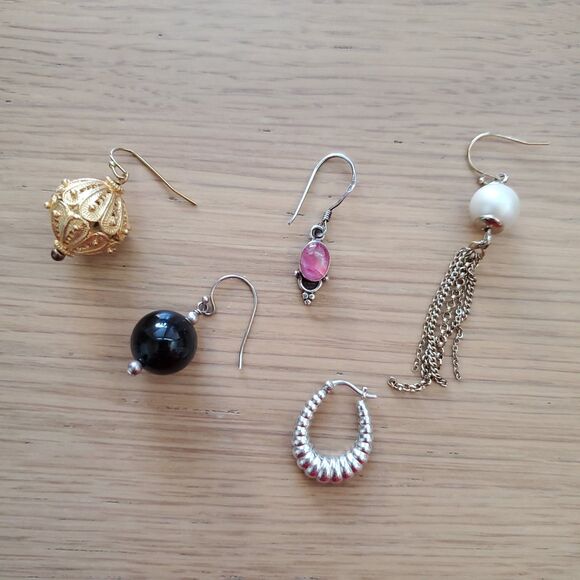 Vintage Single Earring Lot Sterling Silver - Picture 3 of 5